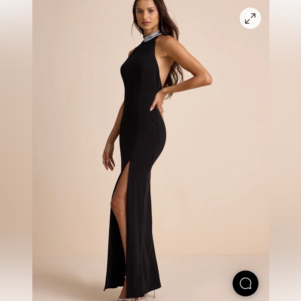 Lulu's Black Backless Halter Dress NWT - Picture 4 of 5